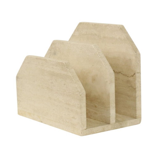 Vintage Magazine Rack Travertine Natural Stone Seventies – tijdschriftenrek