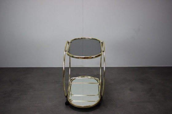 Image 1 of Mid Century Coctail dienende bartafel van messing, jaren 1970, Duitsland