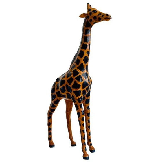 Set Mid-century handgeschilderde lederen giraffen XL 1970's – Decoratieve objecten, Leather, Vintage (photo 23 of 36)