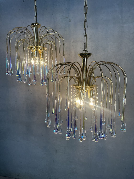 Image 1 of Lustre Hollywood Regency en forme de larme - Massif