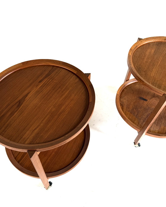 Image 1 of 2 chariots vintage en teck, Sika Møbler '60