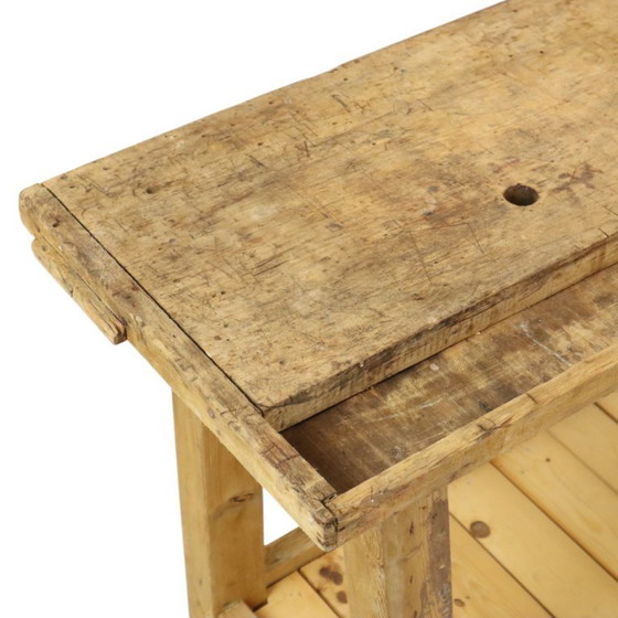 Image 1 of Antiguo banco de trabajo de madera maciza