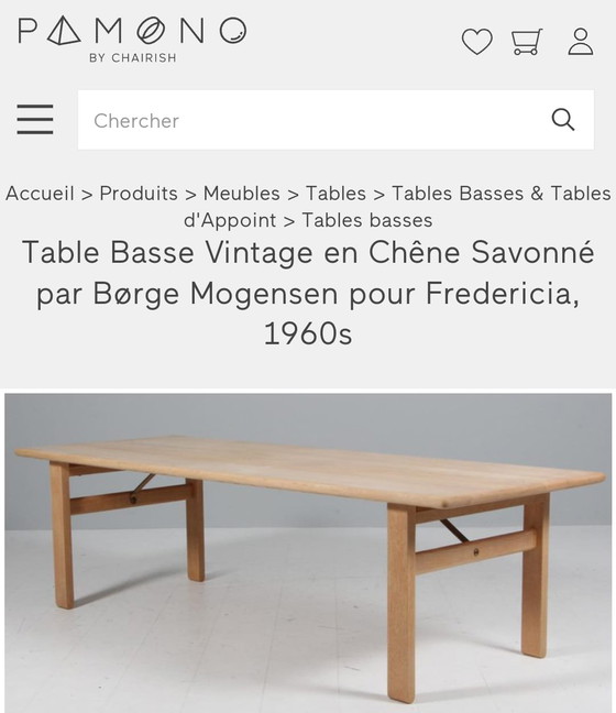 Image 1 of Seltener dänischer Couchtisch, Børge Mogensen Nr. 262