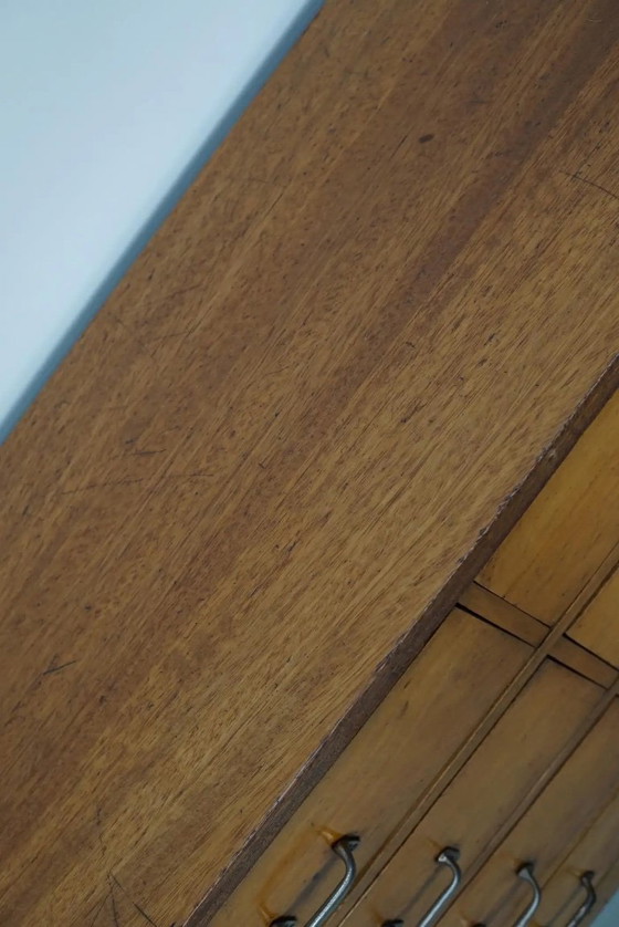 Image 1 of Botiquín industrial holandés de haya, mediados del siglo XX