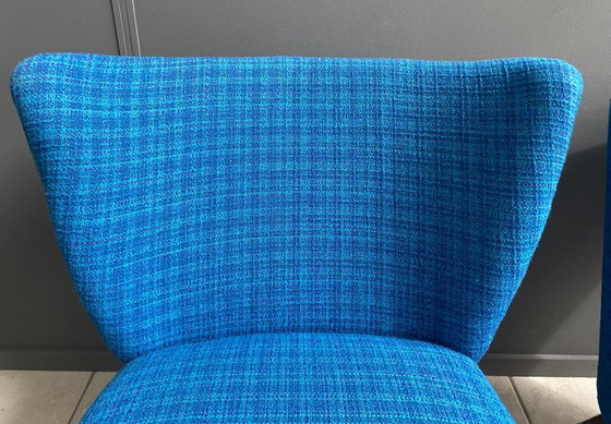 Image 1 of Set van 2 cocktailstoelen, blauw, jaren 60.