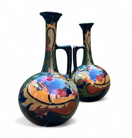 Plateel Gouda vaas zuid Holland 1920 floraal decor