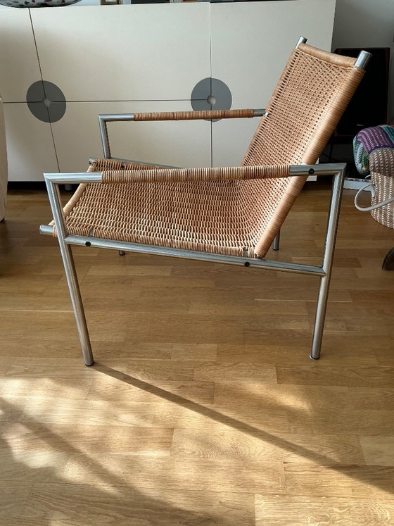 SZ 01 vintage armchair Martin Visser for Spectrum – Rattan, Chrome (photo 3 of 7)