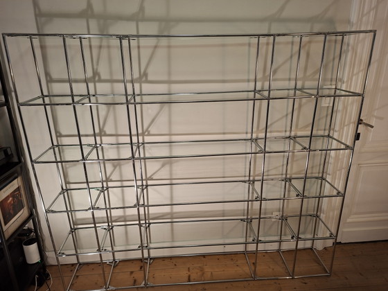 Abstracta Wandkast, Poul Cadovius, Vintage Jaren Zeventig – Chrome, Glass (photo 2 of 12)