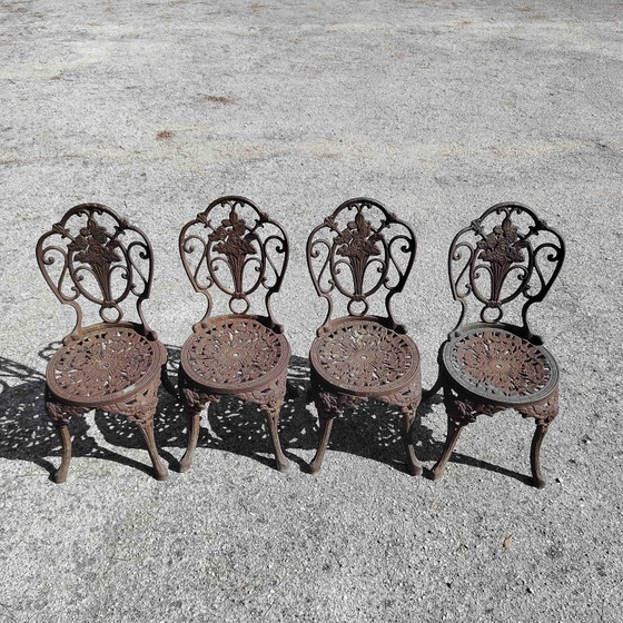 Garten-Set aus Gusseisen mit Stühlen und Tisch – Marmor, Klassiek (photo 13 of 20)