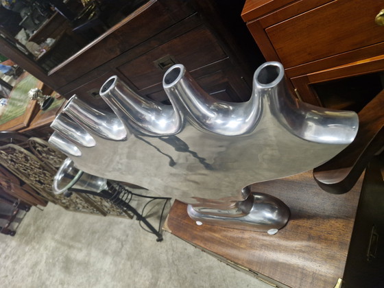 Image 1 of Große silberfarbene Vase 67x48