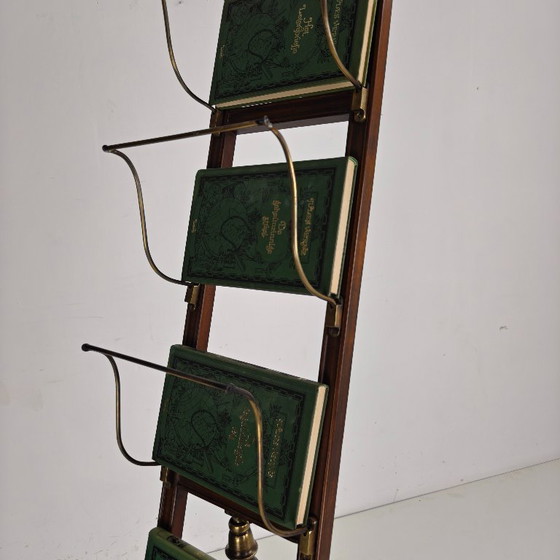 Image 1 of English antique revolving newspaper and book stand