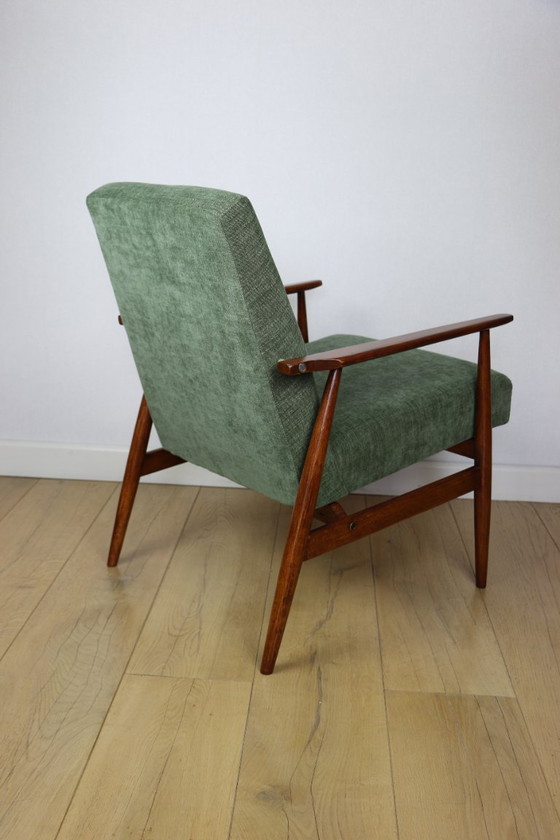 Image 1 of Fauteuil « Lis », modèle vert olive des années 1970, signé Henryk Lis - 2 exemplaires disponibles