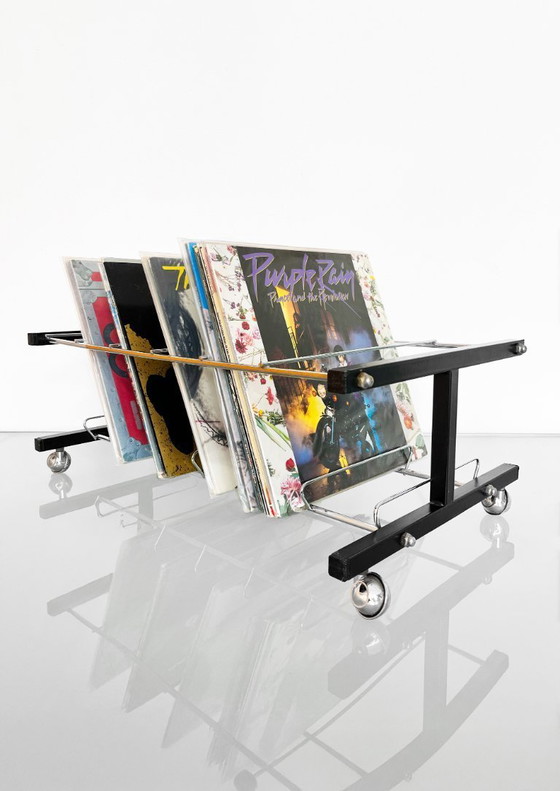 Image 1 of Vintage jaren 80 chromen vinylrek