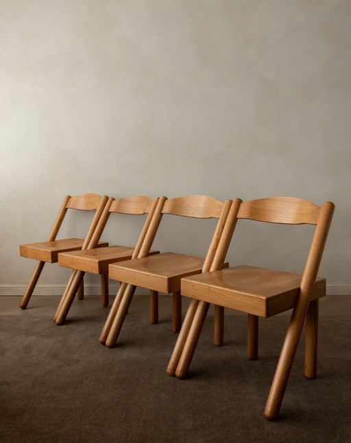 Sedie da pranzo vintage italiane Iva di Roberto Pamio e Renato Toso per Stilwood, 1972, set di 4