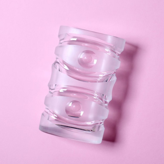 Image 1 of Mid-Century Iced Crystal Glass Vase: Peill & Putzler, Germany, 1960s