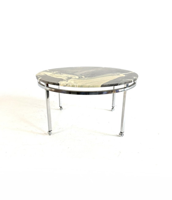 Image 1 of Chroom & marmer salontafel ‘70