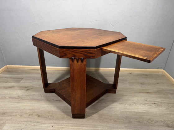 Image 1 of Tavolino della Scuola di Amsterdam - Art Déco (circa 1900-1920) - con lati allungabili
