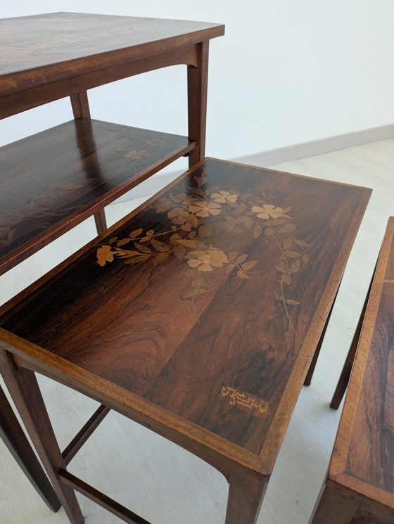 Image 1 of Set of Coffee Tables, Emile Gallé - Inlaid Wood