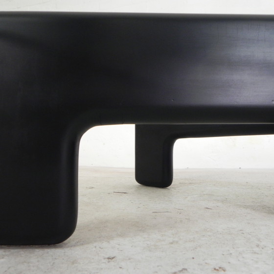 Image 1 of Table basse vintage avec base en bois noir organique, 1970