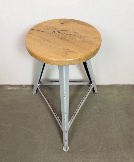 Image 1 of Grey Industrial Workshop Stool, 1960s