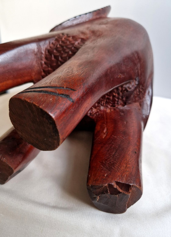 Image 1 of Éléphant en bois de teck massif