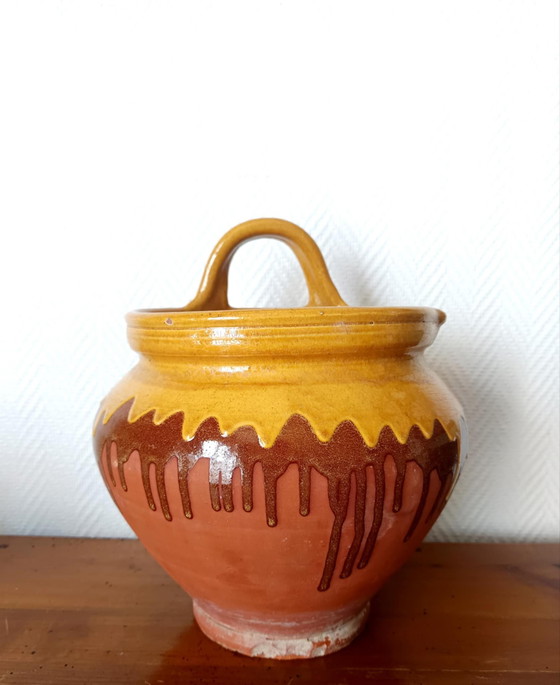 Image 1 of Vintage glazed pottery planter