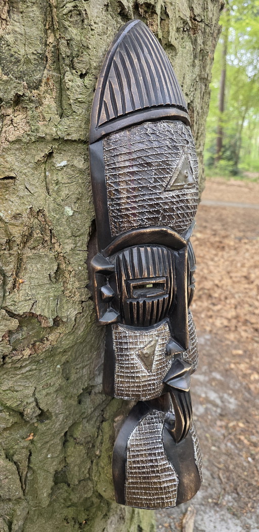 Grands masques africains 58 cm | lot de 2 style bohème