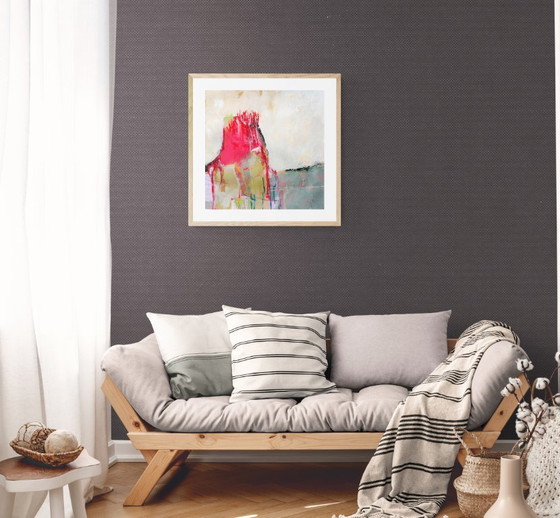 Image 1 of Technique mixte acrylique - LAVA - 50 x 50 cm