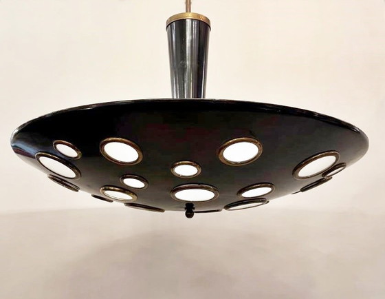 Image 1 of Italian Suspension Lamp By Lumen Milano, 1950