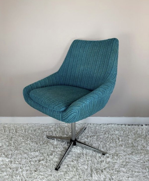 Knoll swivel chair 70s wool curls