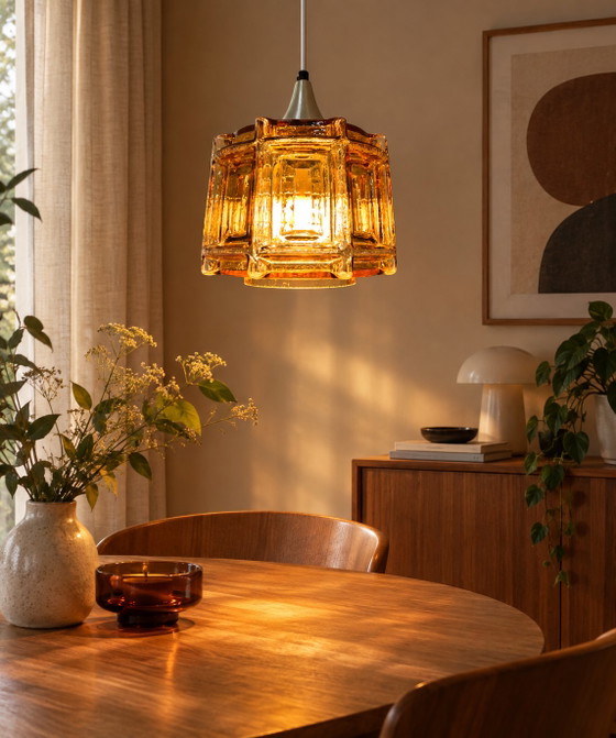 Vintage Amber Glazen Hanglamp – Hanglampen, Glass (photo 10 of 10)