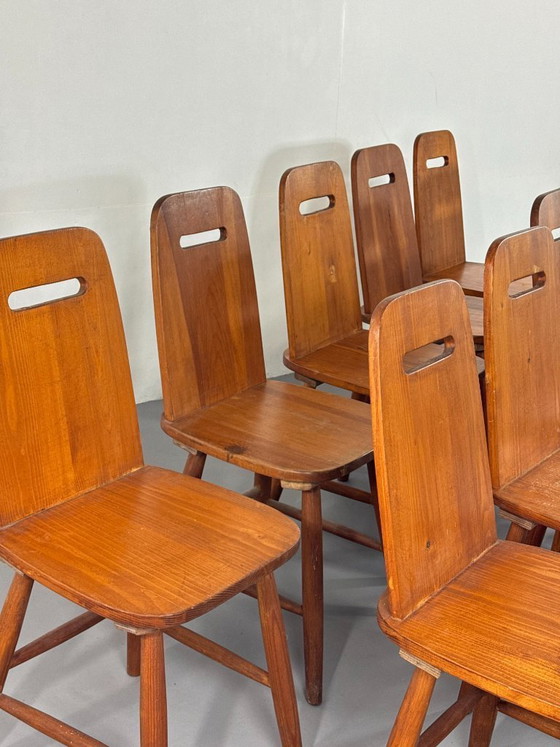 Image 1 of Vintage Scandinavian Brutalist chair style of Eero Aarnio Wooden mid century Danish design