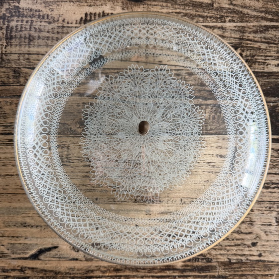 Image 1 of Vintage bonbonschaal + 2 schaaltjes kanten motief