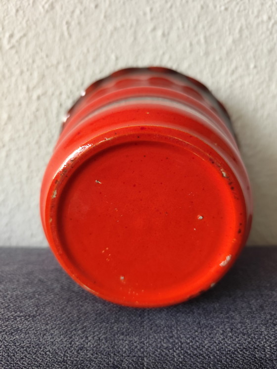 Image 1 of 🧡 Vintage flowerpot from the 70s/80s | Orange-brown | Ceramic West German style | approx. 14 cm