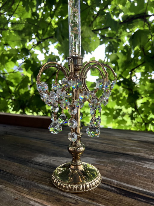 Chandelier vintage en Lucite Swarovski 24k