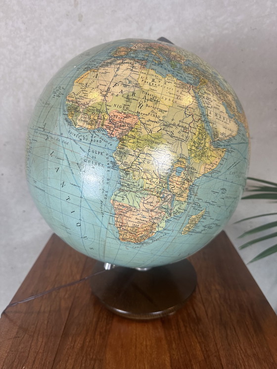 Image 1 of Vintage wereldbol ‘Colomb’ / verlichting - glas