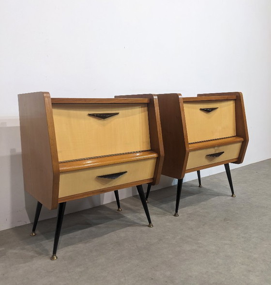 Image 1 of Tables de chevet rockabilly, années 1950