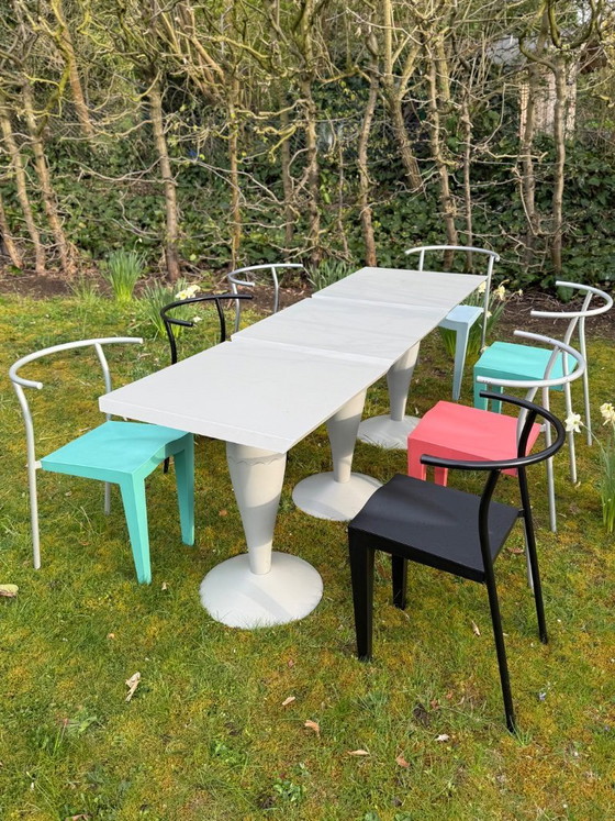 Image 1 of Kartell 8 Dr Glob Stühle & 3 Tische Design Philippe Starck
