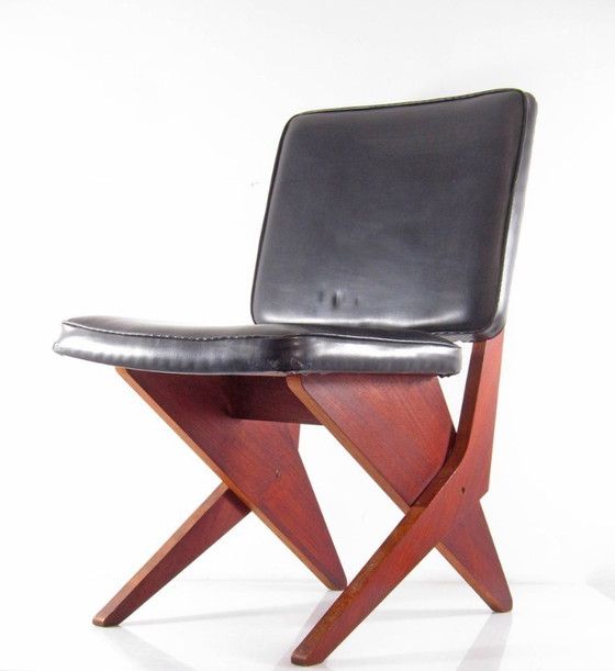 Image 1 of Pastoe FB 18 scissor fifties dining chair by Jan van Grunsven