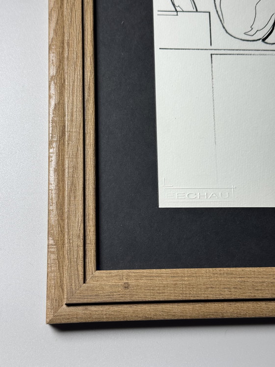 Image 1 of Eugène Eechaut (1928-2019) - framed ink diptych - 1980s, 