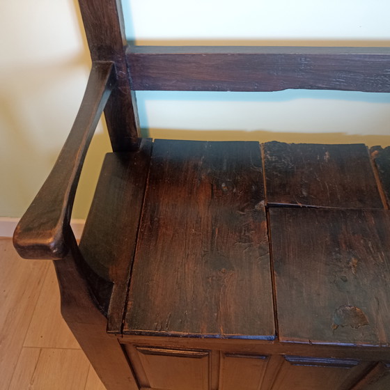 Image 1 of Einzigartige französische „Banc à Sel“ (Salzbank) aus dem 18. Jahrhundert – Eiche