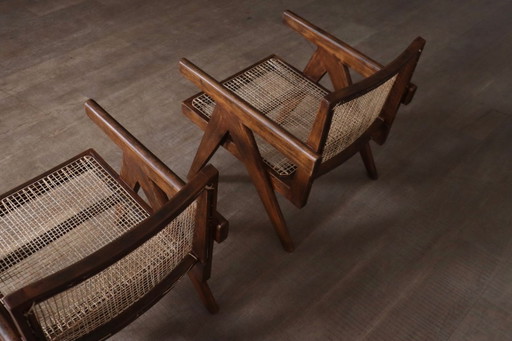 Pierre Jeanneret Lounge-Sessel PJ-SI-29-A aus Teak und Rohrgeflecht, 1950er Jahre – fauteuils, Wood, Vintage (photo 2 of 16)