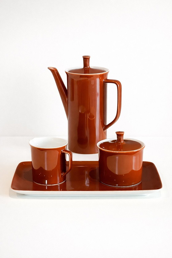 Image 1 of Villeroy & Boch Luxembourg coffee set - chestnut brown vintage design, 1960s