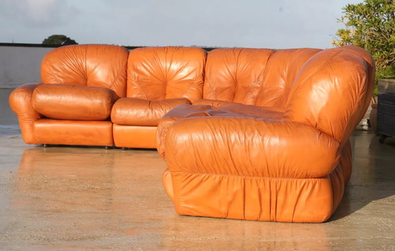 Image 1 of Fauve" Leather Modular Sofa