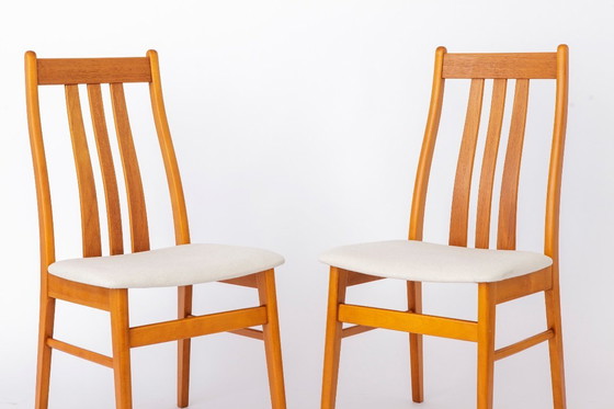 Image 1 of Set of 6 Farstrup Teak Dining Chairs, Danish Mid Century Chairs 1960s, Vintage Teak Chairs Newly Upholstered