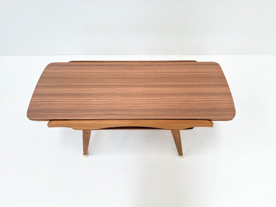 Image 1 of Mid-Century Coffee Table with Reversible Teak/Formica Top, 1950s