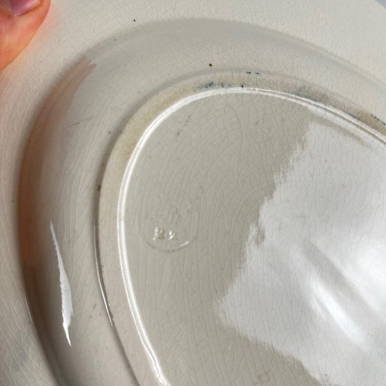 Image 1 of Plato ovalado, modelo "Túnez", de Longwy, finales del siglo XIX.