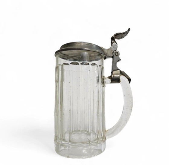 Boccale da birra tedesco con coperchio in porcellana, vetro, peltro – Stoviglie, Porcelain, Glass (photo 12 of 13)