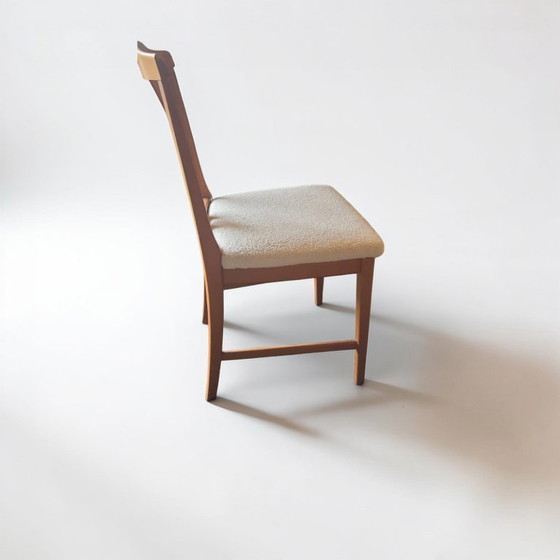 Image 1 of Vintage chair, imitation white sheepskin, Sweden, 1960s