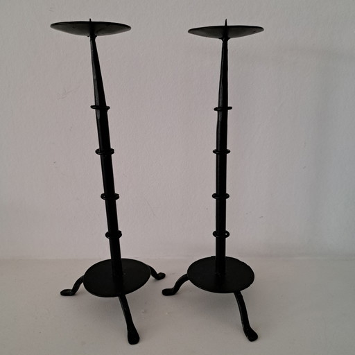 Candelabros brutalistas (juego) – kandelaars en kaarsen, Metal